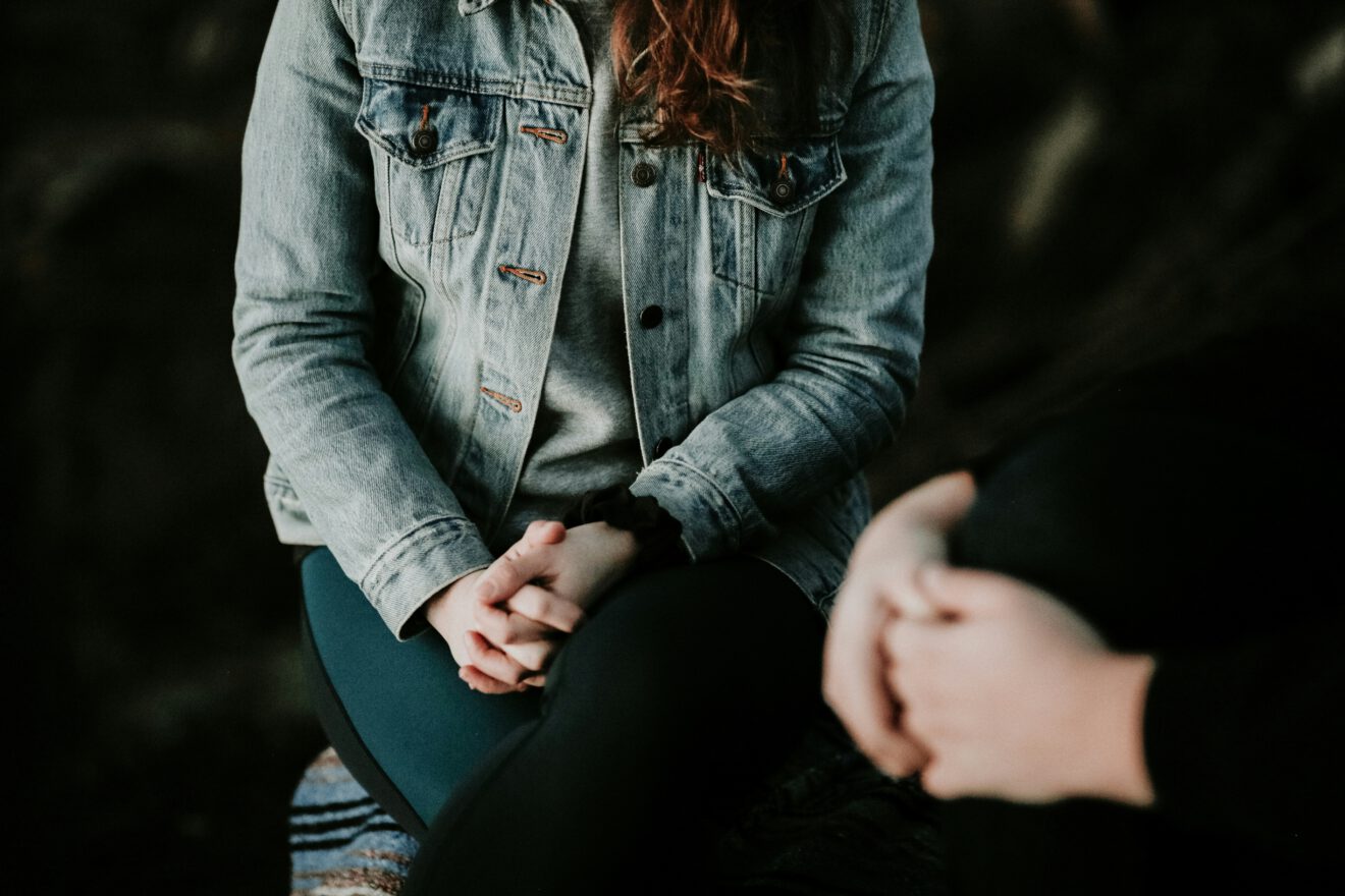 someone sitting in therapy
