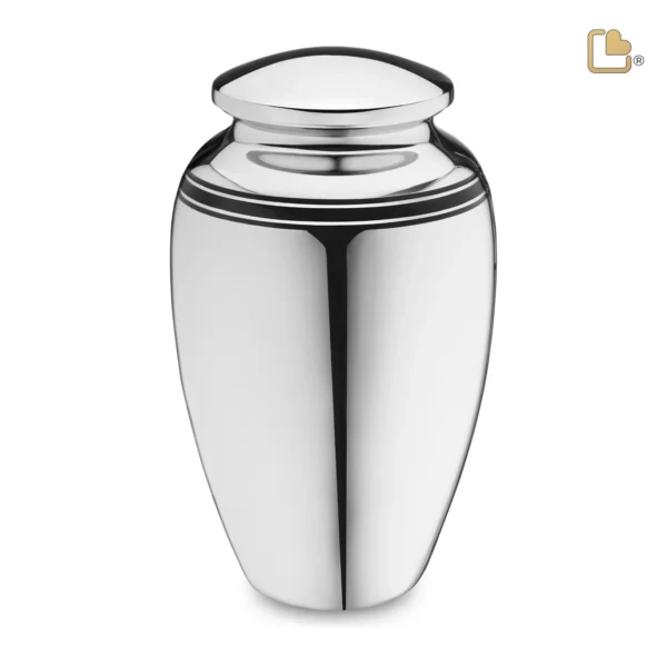 LoveUrns Art Deco Polished Silver Urn (Adult)